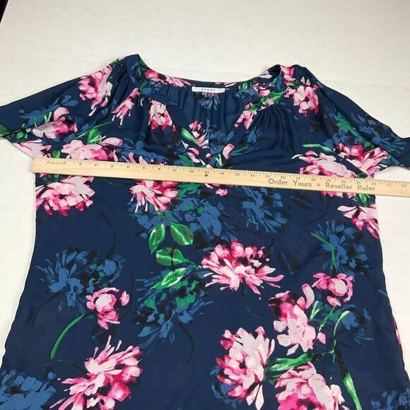 Sioni Tunic Blouse Floral V-Neck Long Sleeve Loose Fit Shirt Lightweight Large - Picture 8 of 12